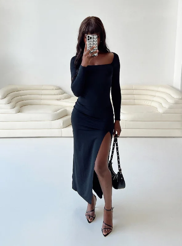 Bold and beautiful clothing for every woman   Hayward Long Sleeve Midi Dress Black