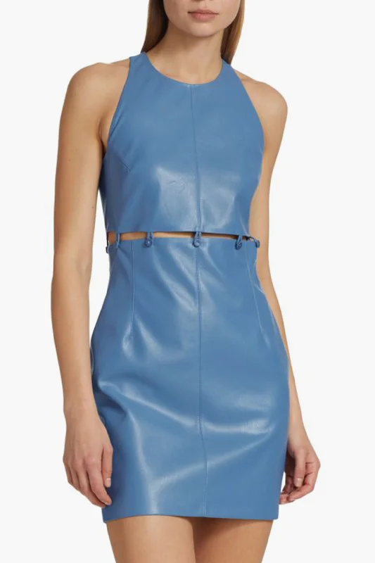 The ultimate destination for women’s clothing   Nanushka Vegan-Leather Layan Mini Dress With Button Loop Detail