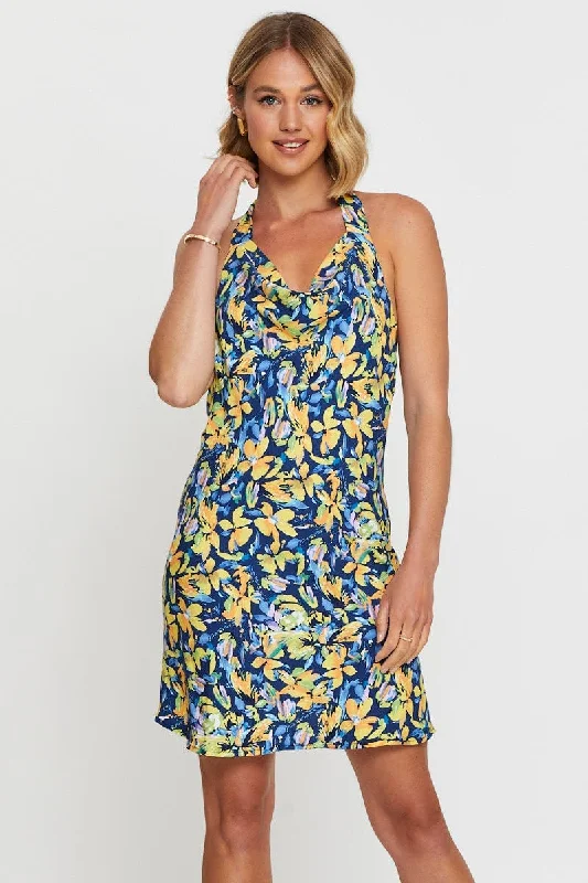 Bold and beautiful clothing for every woman   Print Mini Dress Halter Neck