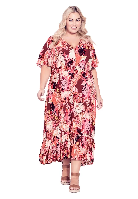 High-quality women’s wear for everyday elegance   Sasha Flutter Sleeve Maxi Dress