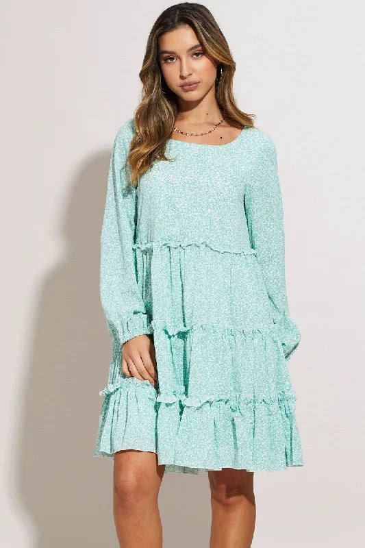 Statement pieces for the confident woman   Print Mini Dress Long Sleeve