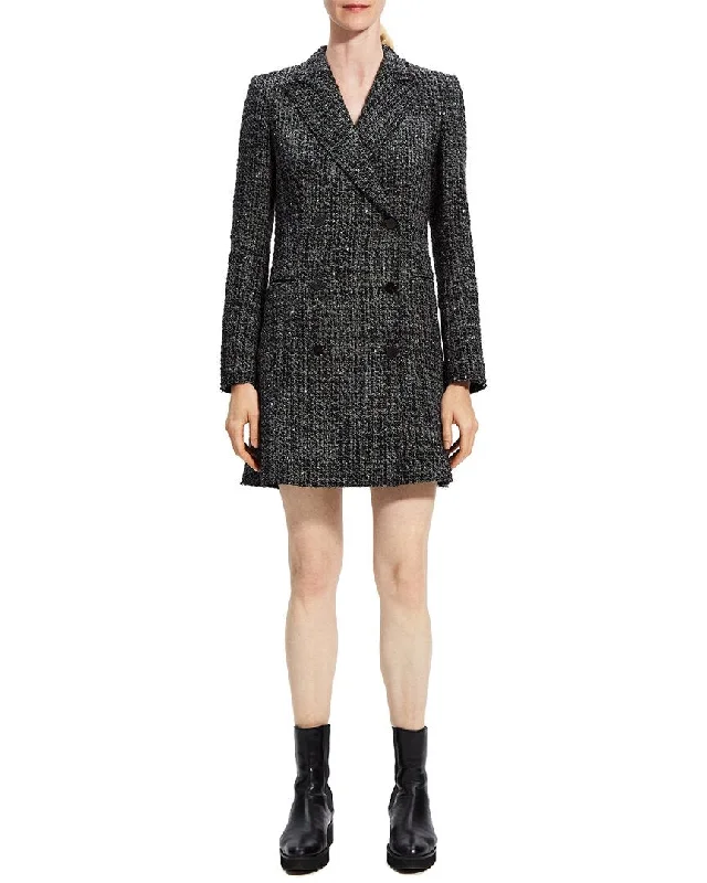 Curated collections of sophisticated women’s wear   Theory Double-Breasted Wool-Blend Blazer