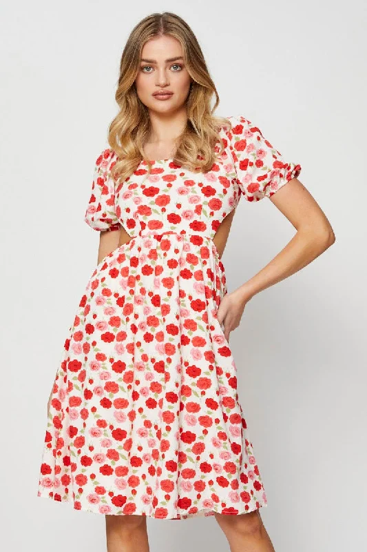 Elevate your style with fashionable women’s clothing   Print Mini Dress Short Sleeve