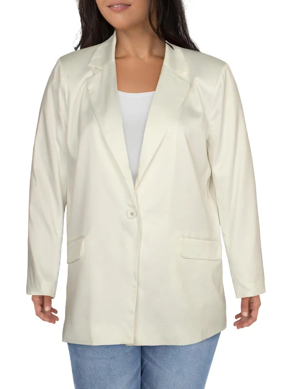Feminine and fashionable clothing for every wardrobe Womens Satin Professional One-Button Blazer Feminine and fashionable clothing for every wardrobe Womens Satin Professional One-Button Blazer