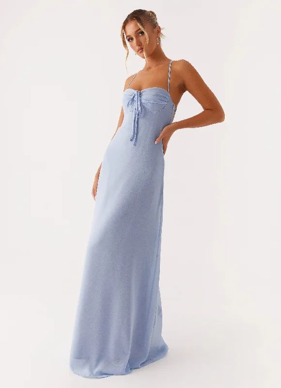 Aveline Bustier Maxi Dress - Blue