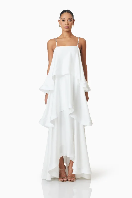 Tilly Tiered Maxi Dress in White