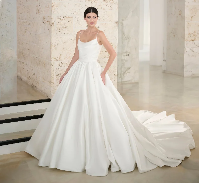 Satin Ball Gown In Ivory