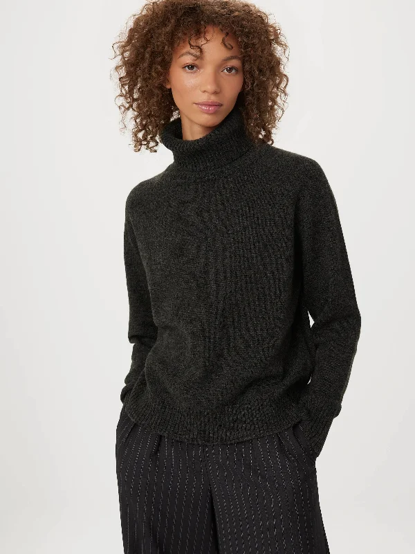 The Yak Wool Turtleneck in Charcoal Grey