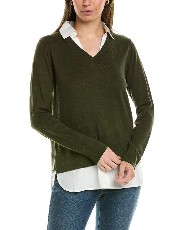 Stylish women’s clothing designed for comfort   Alashan Cashmere Montage Shirttail Cashmere-Blend Sweater