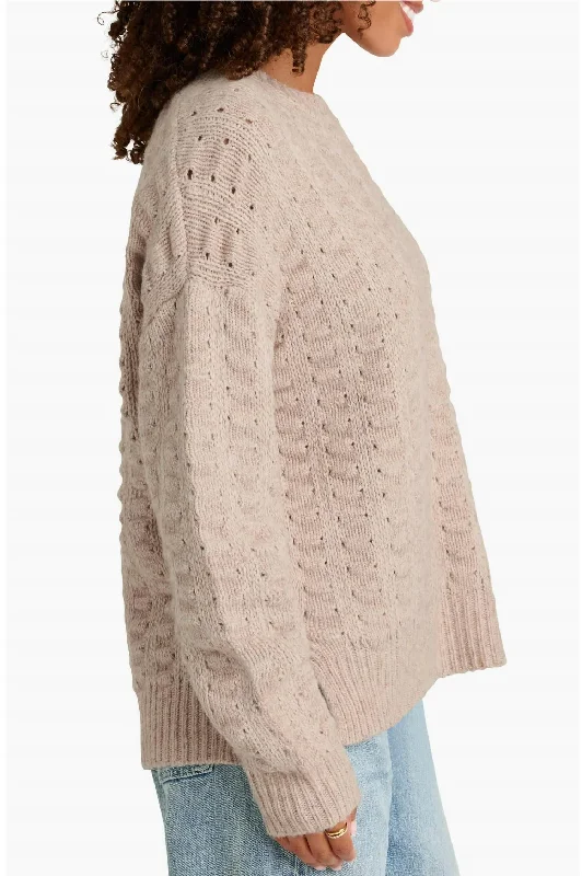Feminine silhouettes for the modern woman   Candace Cashblend Sweater In Toast