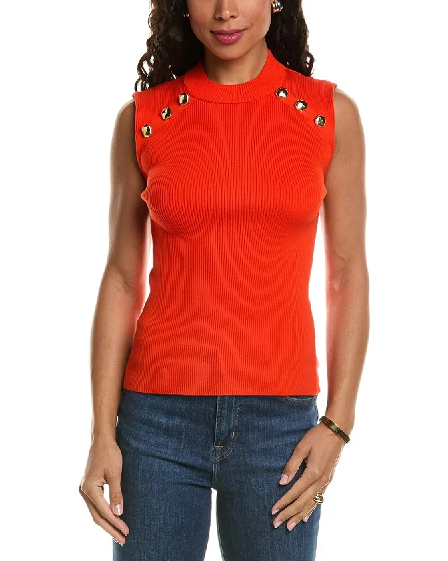 Timeless women’s fashion for any occasion   Elie Tahari Crest Button Mock Sweater