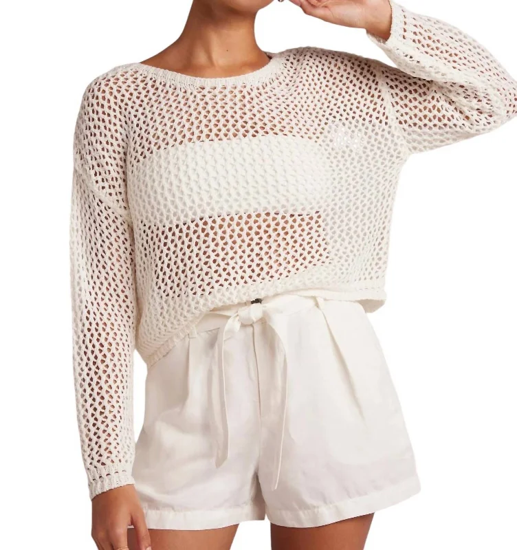 A perfect wardrobe for fashionable women   Relaxed Dropped Shoulder Sweater In Off White