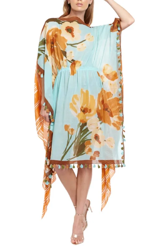 Summer-ready fashion for stylish women   Wild Flowers Dress Or Poncho Overlay In Floral/stripe