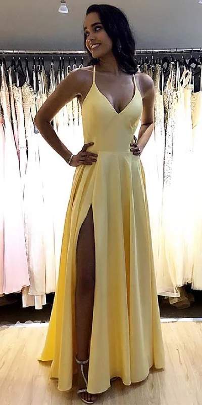 Summer-ready fashion for stylish women   HOT SALE A-LINE SATIN SIMPLE PROM DRESSES cg733