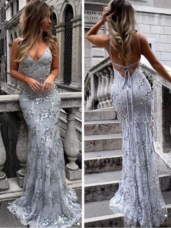 Fashionable clothing to fit every body type Sexy Backless Gray Sequin Lace Mermaid Long Evening Prom Dresses, Cheap Prom Dresses cg704 Fashionable clothing to fit every body type Sexy Backless Gray Sequin Lace Mermaid Long Evening Prom Dresses, Cheap Prom Dresses cg704