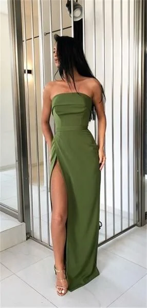 A perfect wardrobe for fashionable women Strapless Sheath Long Prom Dresses With High Split cg737 A perfect wardrobe for fashionable women Strapless Sheath Long Prom Dresses With High Split cg737